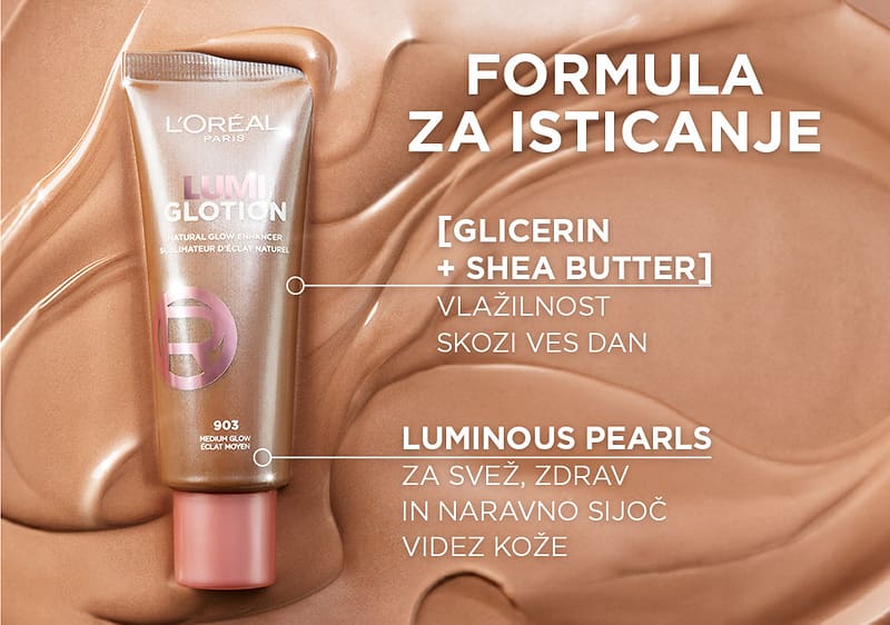 Krema za obraz L'Oreal z glicerinom, shea maslom in bisernim sijajem za vlažnost ter sijoč videz kože