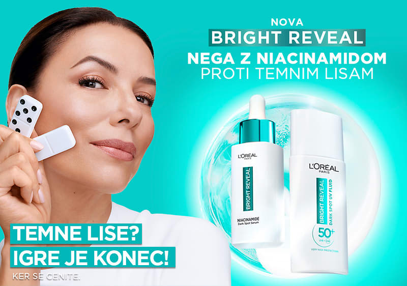 Izdelki za nego kože L'Oreal Bright Reveal proti temnim lisam