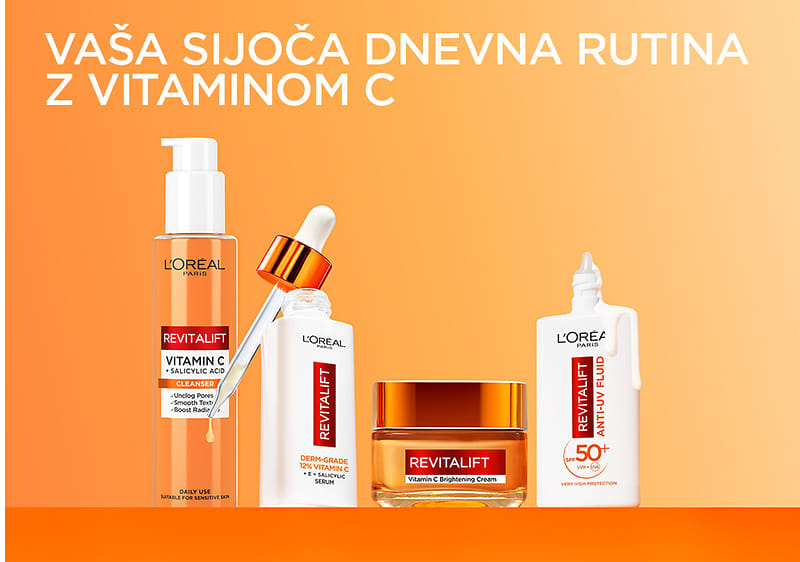 Izdelki za nego kože z vitaminom C: serum, krema, losjon, zaščitna krema