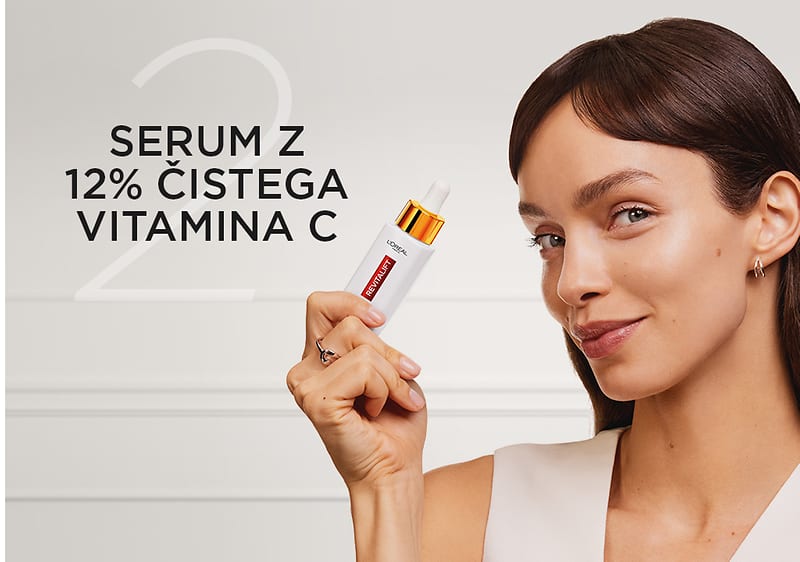 Serum z vitaminom C v steklenički z zlato kapico