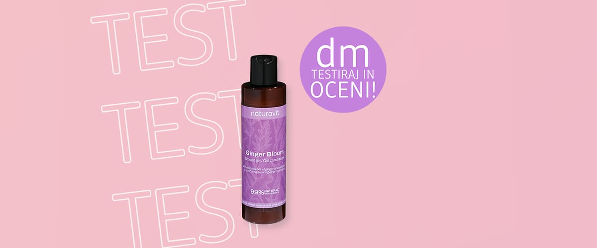 Alt-Text Ginger Bloom gel za tuširanje na roza ozadju