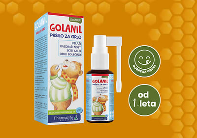 Alt-Text Pršilo za grlo Golamil za otroke od 1. leta