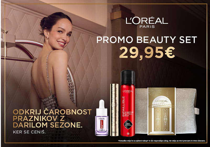 L'Oreal Paris promo beauty set z darilom sezone in kozmetičnimi izdelki