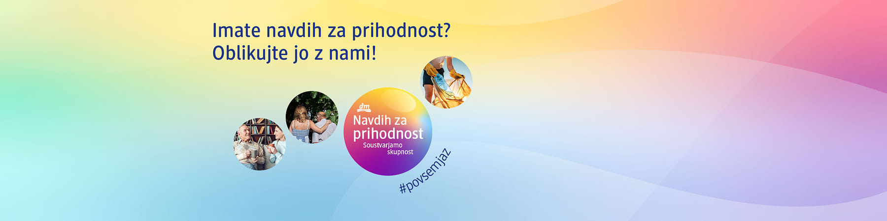 Alt-tekst: Oseba pobira smeti na travniku, napis Navdih za prihodnost in hashtag #povsemjaz.