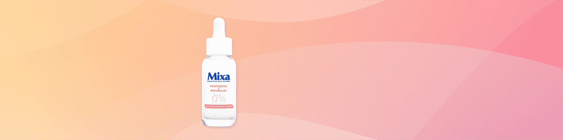 Mixa obrazni serum v steklenički z pipeto na rožnato-oranžni podlagi