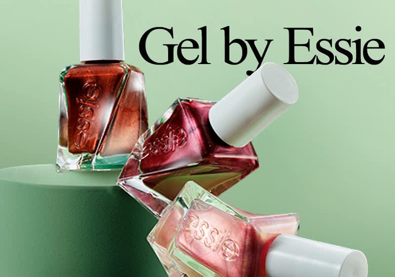 Gel by Essie lak za nohte v treh odtenkih z zeleno podlago