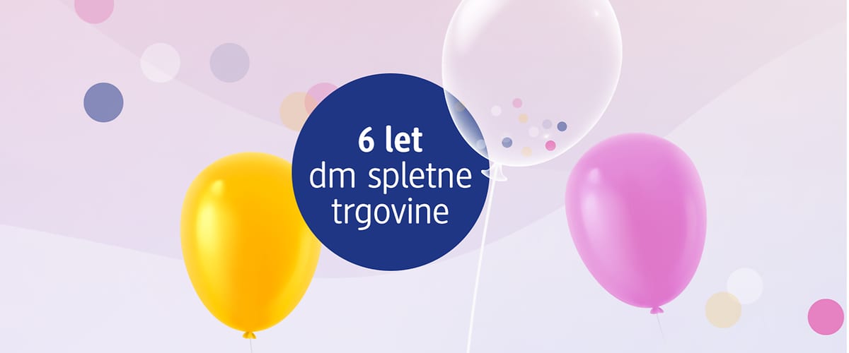 6 let dm spletne trgovine s pisanimi baloni in konfeti