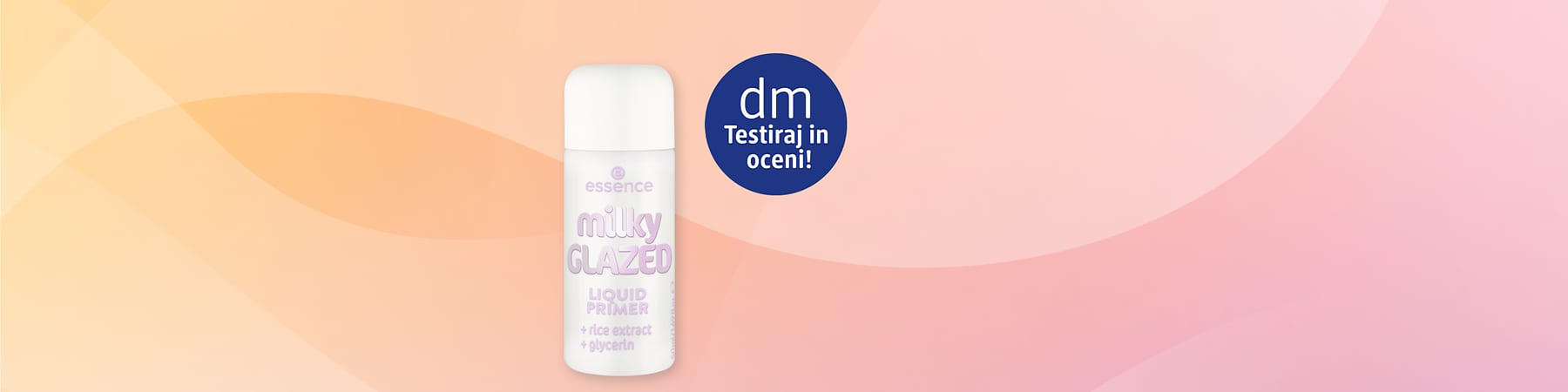 NYX The Brow Glue z aplikatorjem na rožnato-oranžnem ozadju, nalepka dm Testiraj in oceni