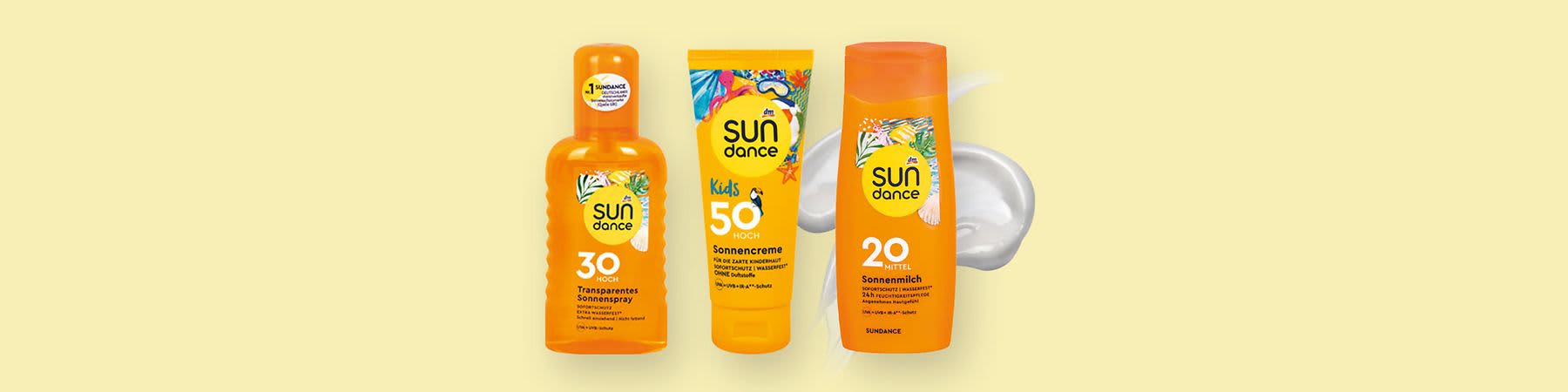 Sundance Produkte vor Palmen