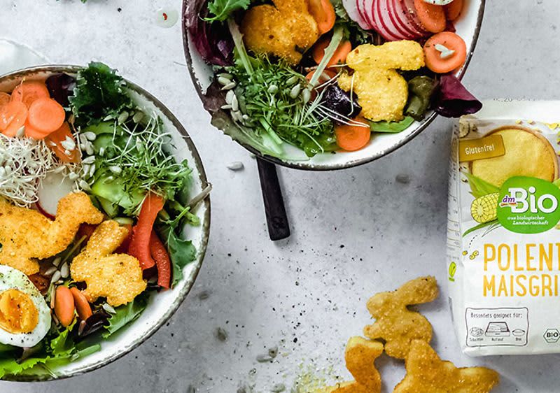 Salat mit Polenta