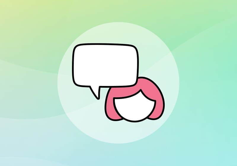 Eine Sprechblase und ein Männchen-Icon