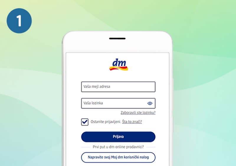 Schritt 1: Screen Anmeldungsformulare zur Anmeldung oder Registrierung