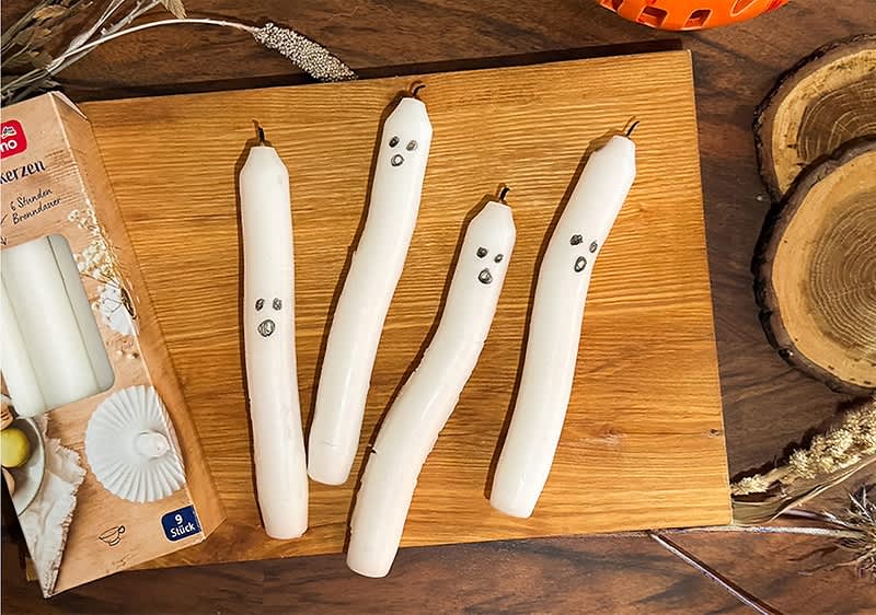 Geister-Stabkerzen DIY
