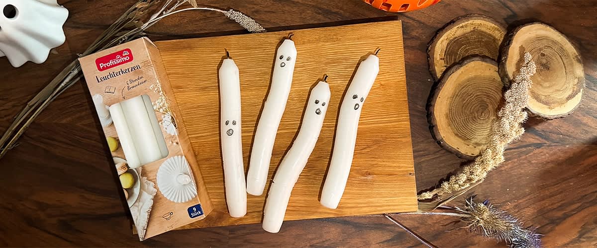 Geister-Stabkerzen DIY
