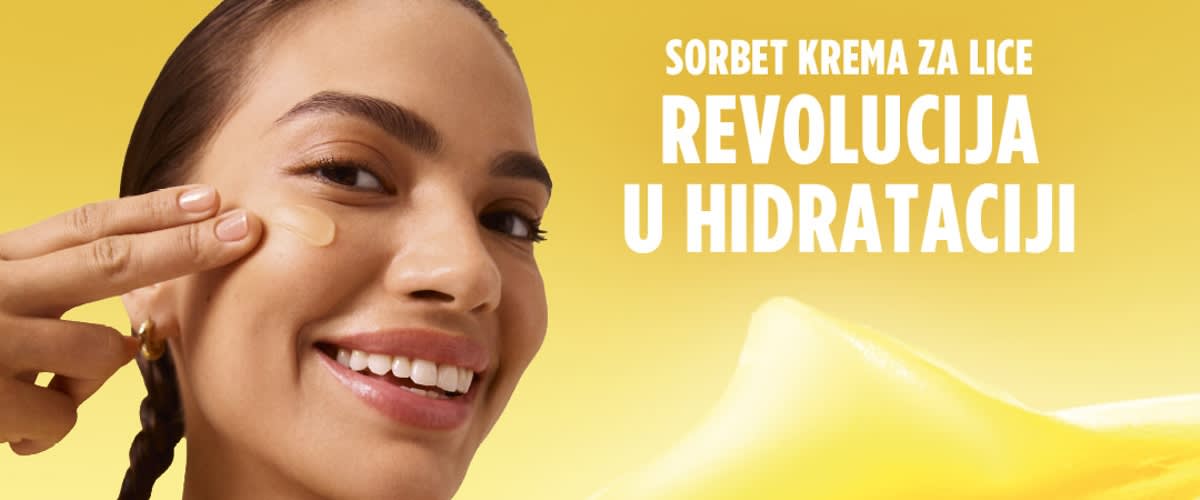 Slika koja prikazuje teglicu Garnier Vitamin C hidratantne sorbet kreme za lice