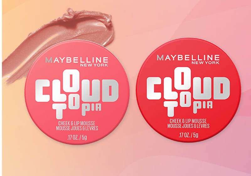 Slika koja prikazuje dva okrugla pakovanja Maybelline Cloud 10 Pia kremastog rumenila za obraze i usne