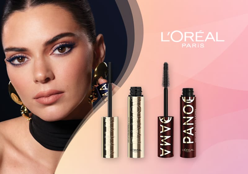 Slika koja prikazuje žensku lice pored nekoliko L'Oréal Paris maskara ključna reč: maskara