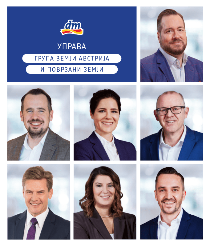 Im Bild: Die Geschäftsleitung von dm Österreich
