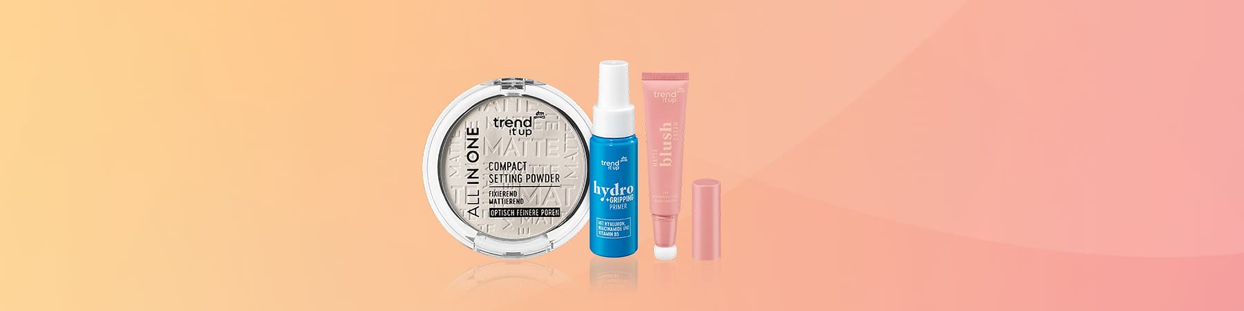 trend IT UP Produkte und Frau mit langen Haaren und Hut