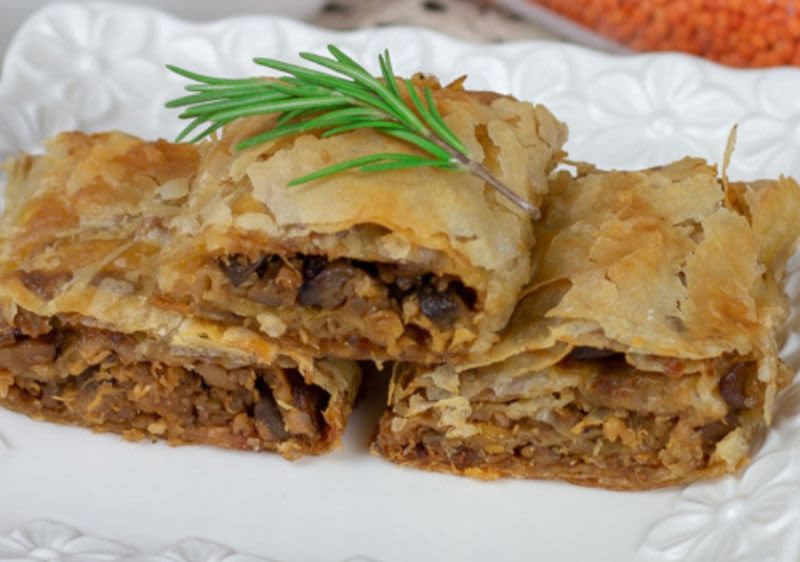 Пита со печурки, леќа и киноа