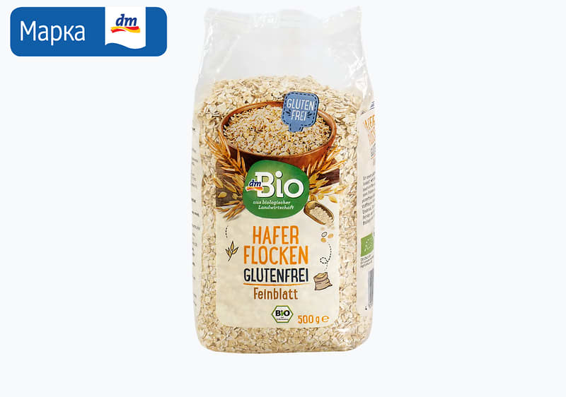 dmBio овесни снегулки без глутен, 500 г