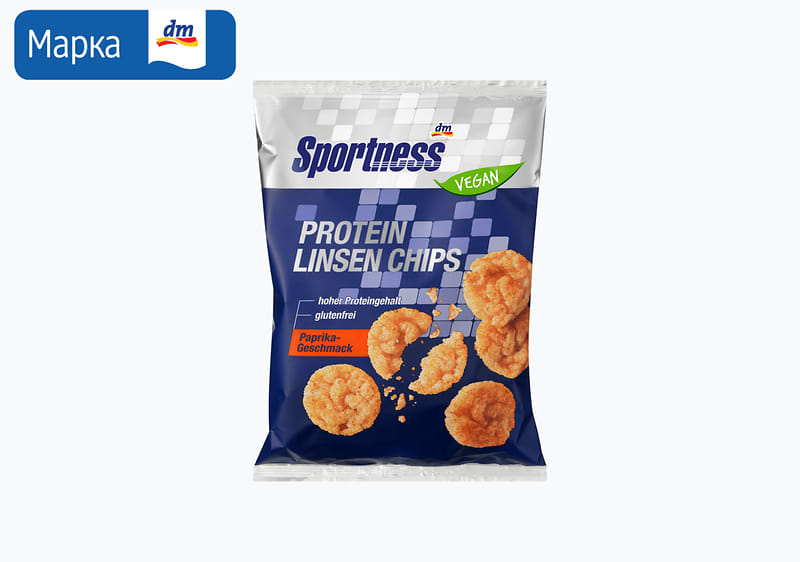 Sportness протеински чипс од леќа, 40 г