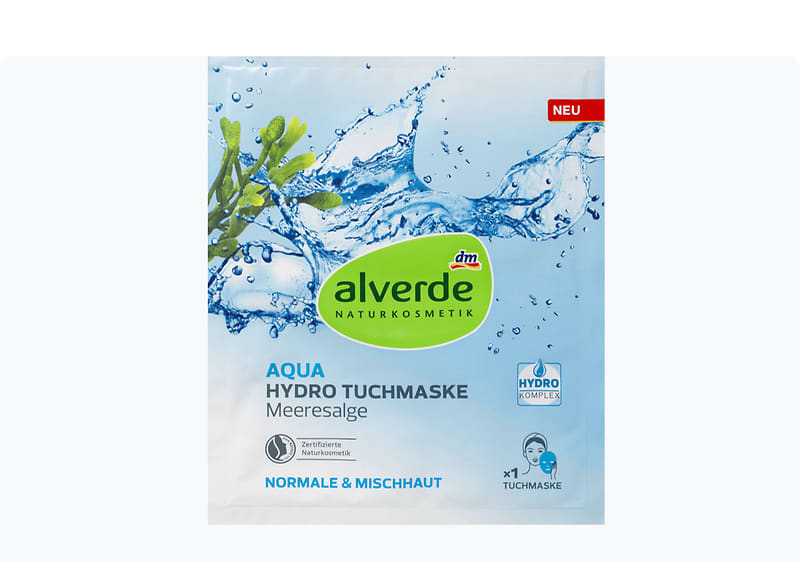 alverde AQUA маска марамица, 1 парче