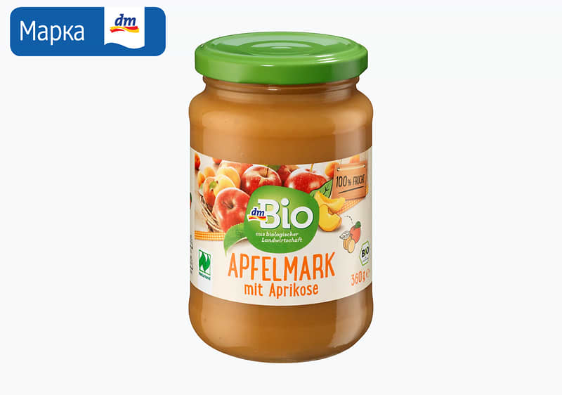 dmBio намаз од јаболки и кајсии, 360 г