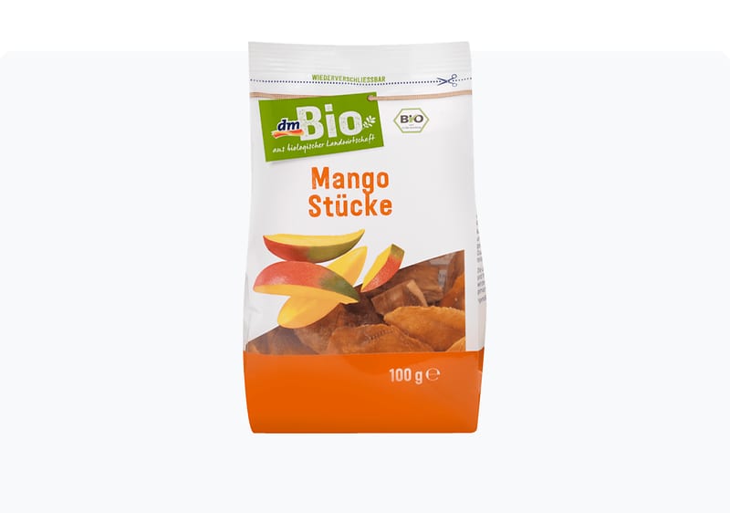 dmBio, суви парчиња манго, 100 г 