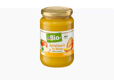 dmBio, пире од јаболка и манго, 360 г