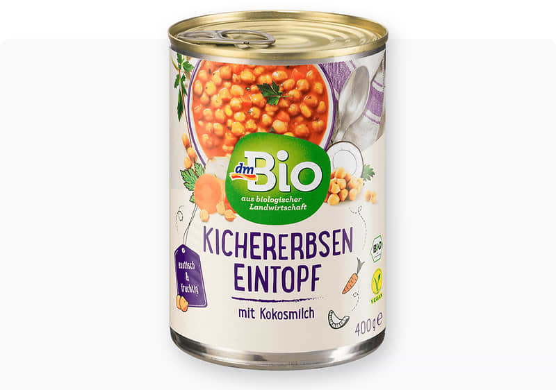 dmBio манџа леблебија со кокосово млеко, 400 г