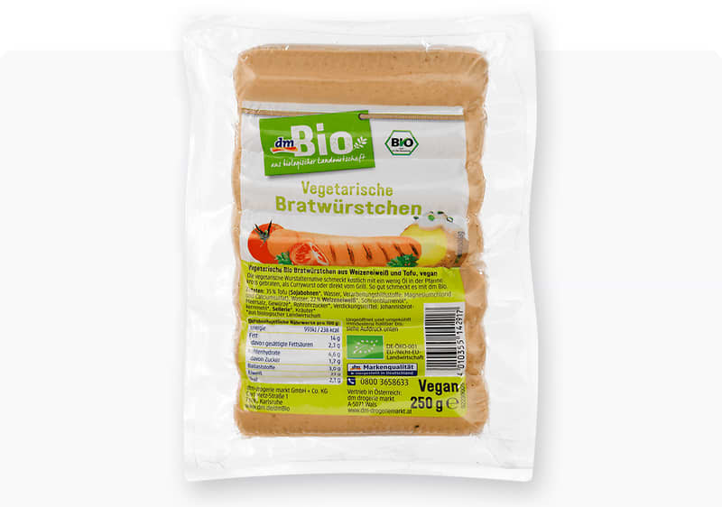 dmBio вегански виршли, 250 г