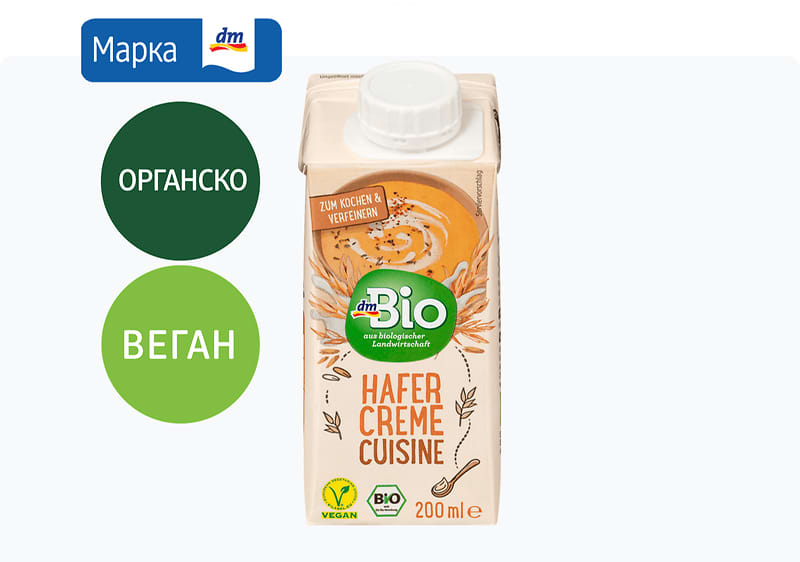 dmBio крем за готвење со овес, 200 мл