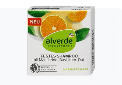 alverde тврд шампон, мандарина и босилек, 60 г
