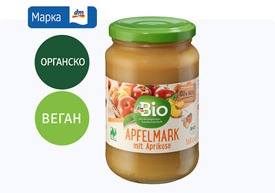 dmBio каша од јаболка и праска, 360 г