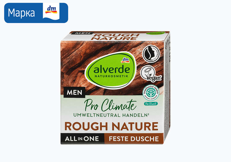 alverde MEN 4 во 1 цврст гел за туширање, 60 г