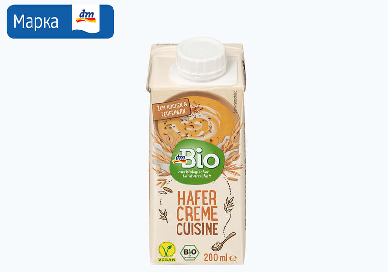 dmBio неутрална павлака за готвење со овес, 200 мл